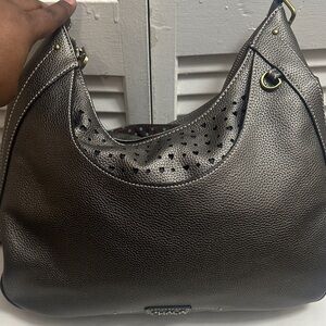 Chic Pewter Leather Hobo Bag by Chala